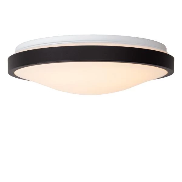 Lucide DASHER - Flush ceiling light Bathroom - Ø 34,8 cm - LED - 1x18W 2700K - IP44 - Motion & Day/Night Sensor - Black - detail 1